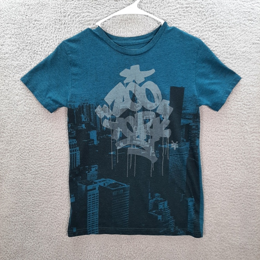 Zoo York Shirt Boys Youth Medium Blue Crewneck Tee Skateboarding Skater Urban‎